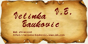 Velinka Bauković vizit kartica